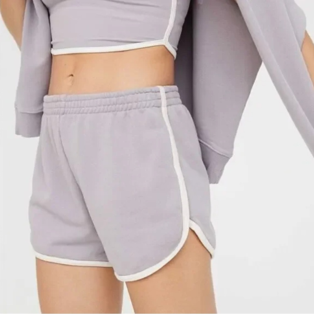 OFFLINE By Aerie Throwback Fleece Shorts Lavender Dolphin Track
